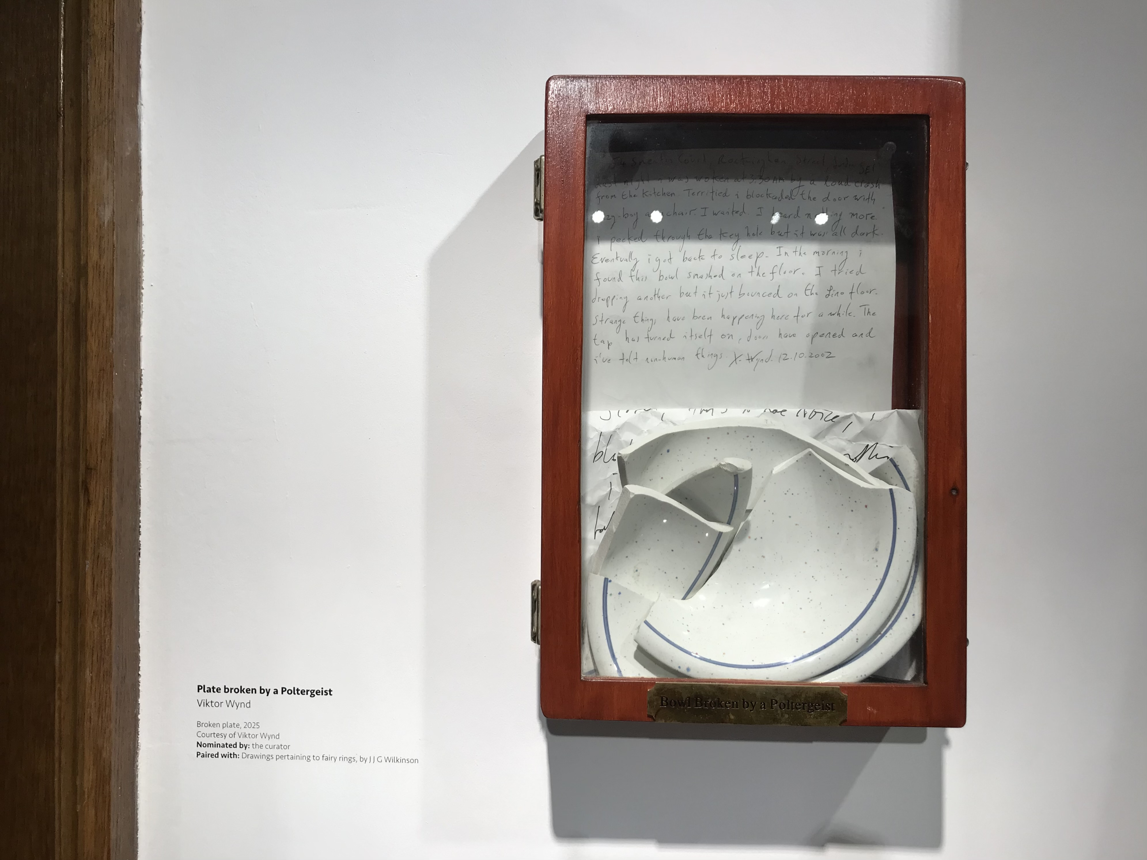 plate broken by a poltergeist